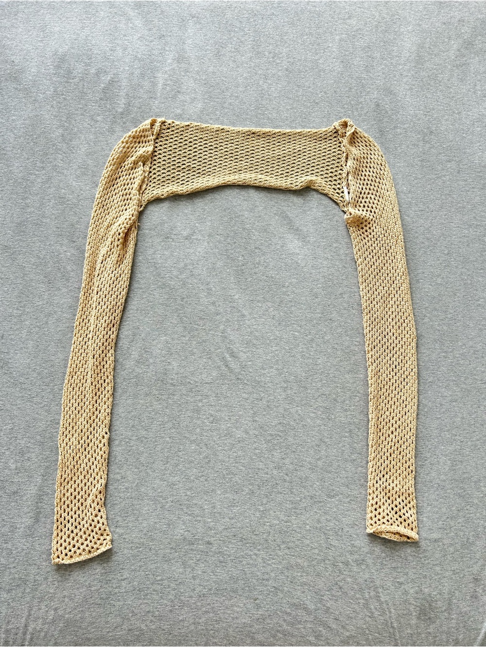 Vintage Beige Open Knit Scarf Wrap